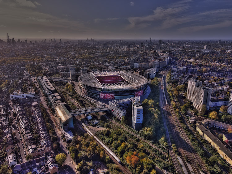 Aerial Photograph of Arsenal - Emirates Stadium