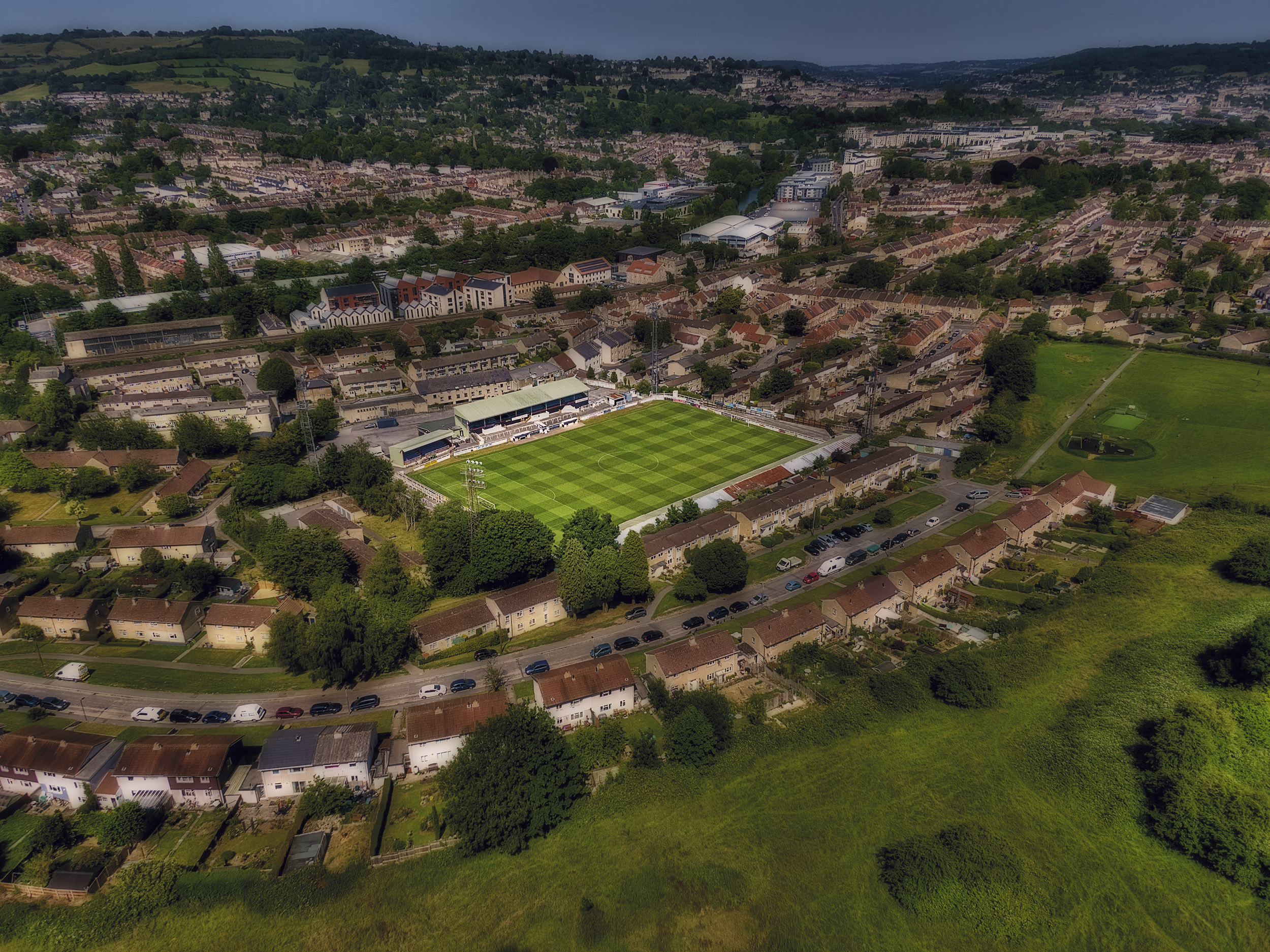 Aerial Photograph of Bath City - Twerton Park
