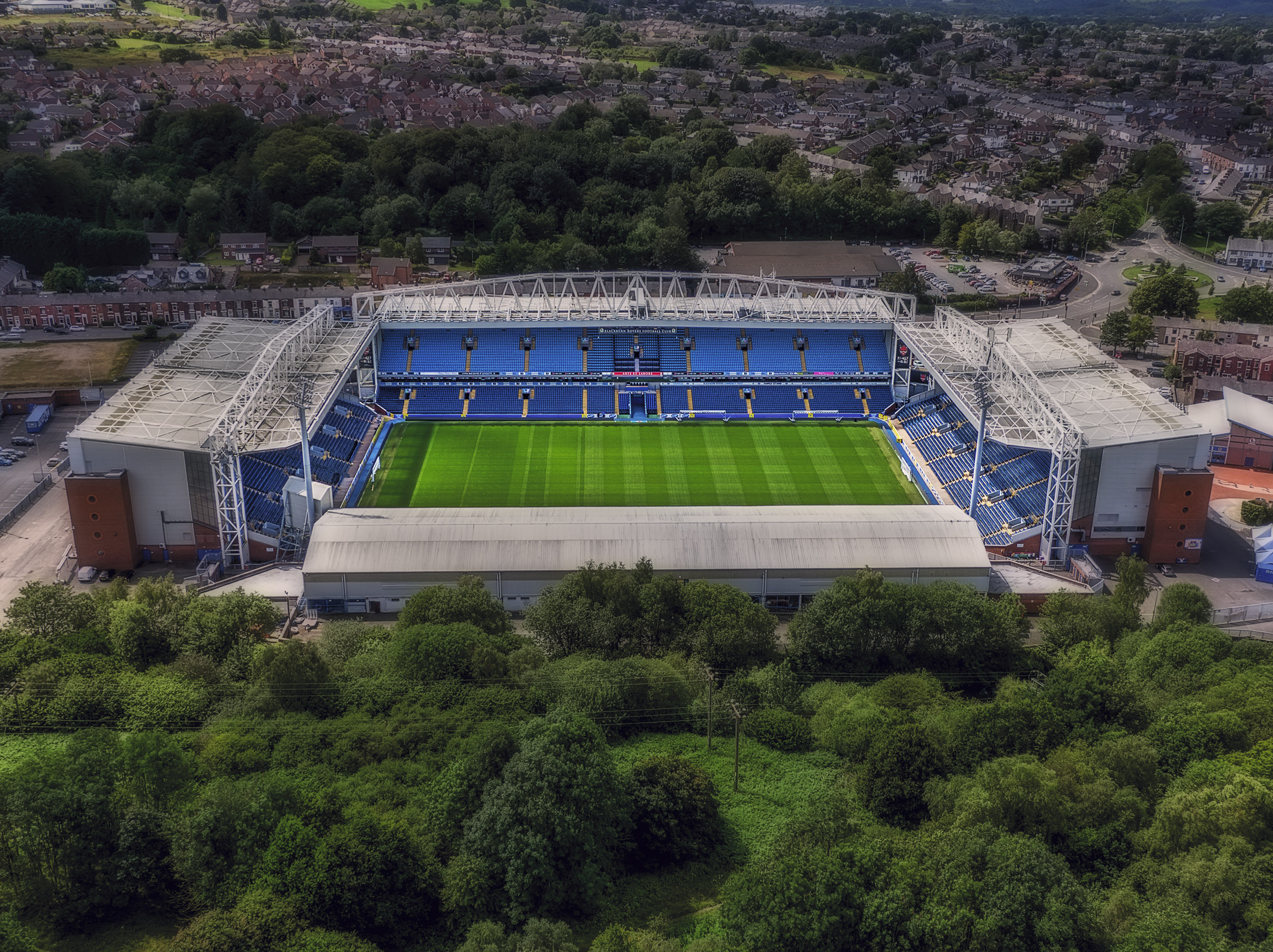 Aerial Photograph of Blackburn Rovers - Ewood Park