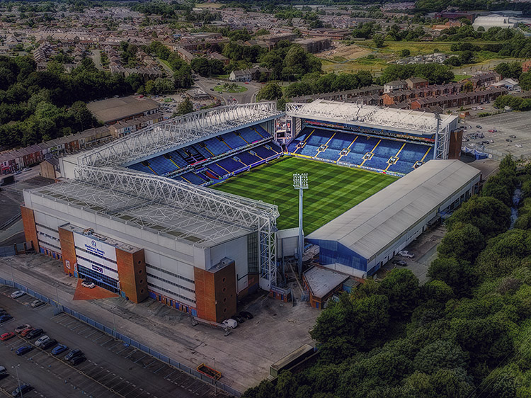 Aerial Photograph of Blackburn Rovers - Ewood Park