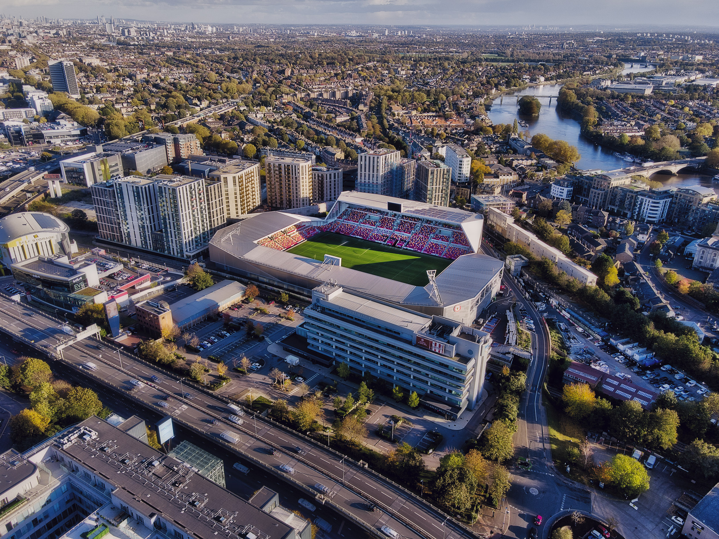 Aerial Photograph of Brentford - Brentford Community Stadium
