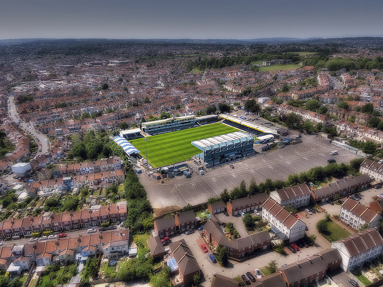 Aerial Photograph of Bristol Rovers - Memorial Stadium