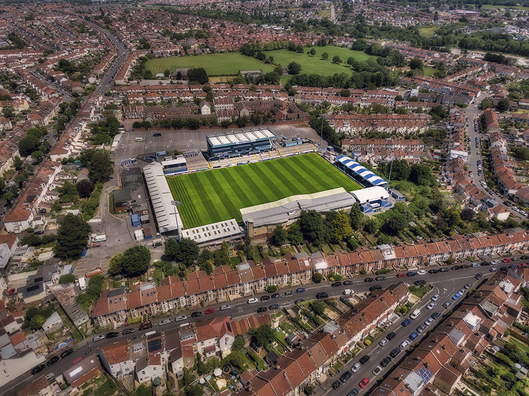 Aerial Photograph of Bristol Rovers - Memorial Stadium