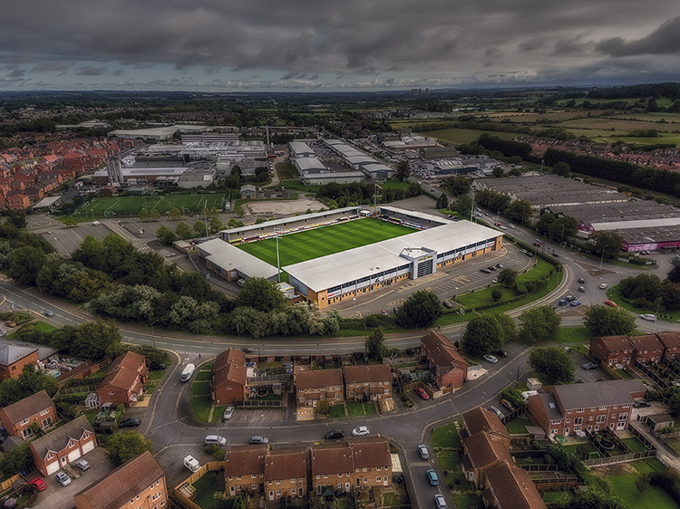 Aerial Photograph of Burton Albion - Pirelli Stadium