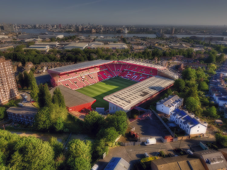 Aerial Photograph of Charlton Athletic - The Valley