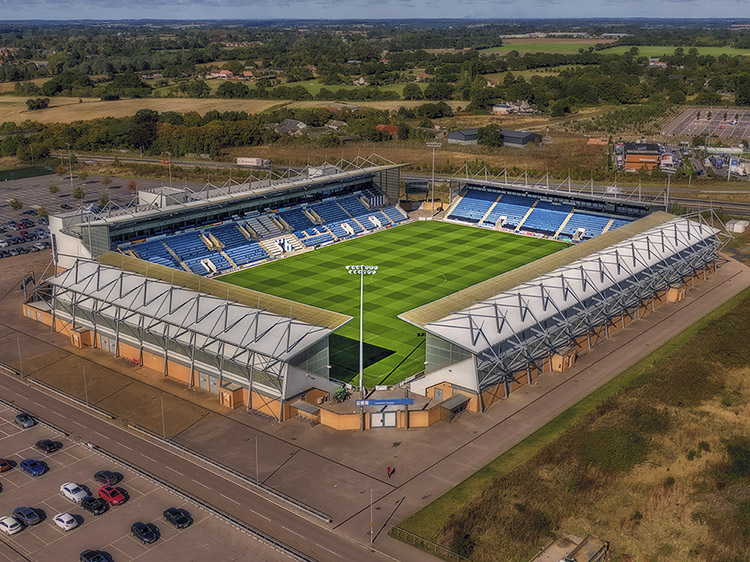Aerial Photograph of Colchester United - Weston Homes Community Stadium