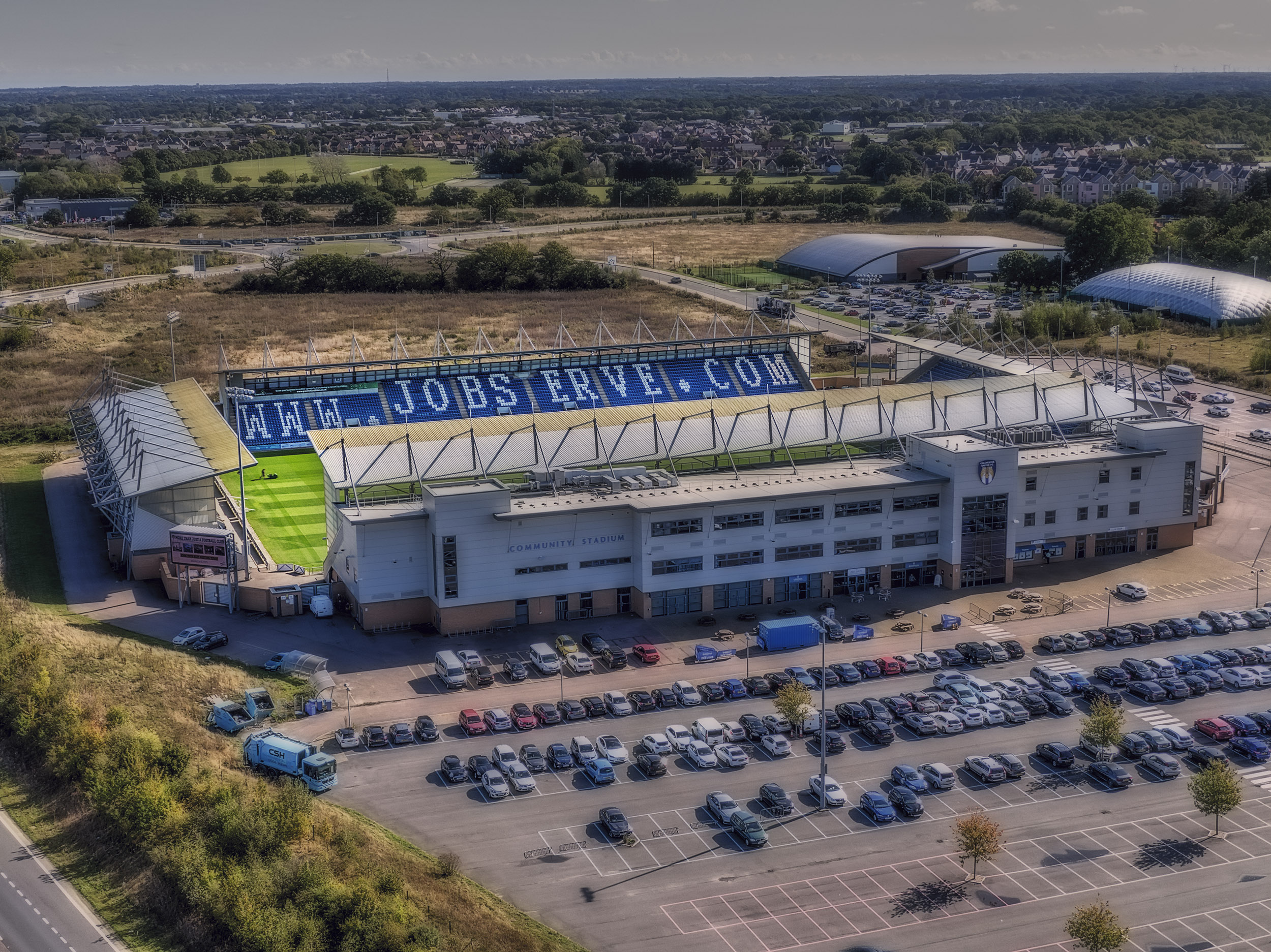 Aerial Photograph of Colchester United - Weston Homes Community Stadium