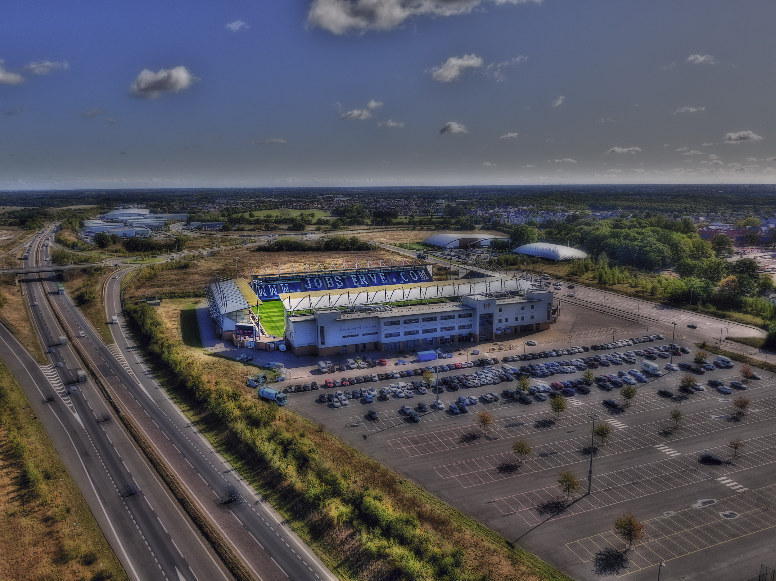 Aerial Photograph of Colchester United - Weston Homes Community Stadium