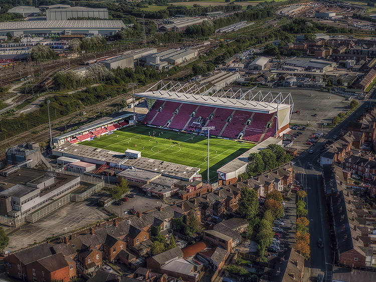 Aerial Photograph of Crewe Alexandra - Alexandra Stadium