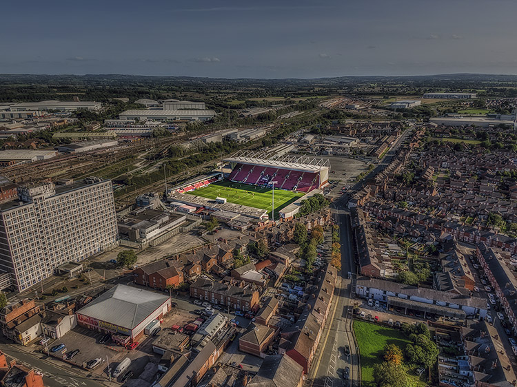 Aerial Photograph of Crewe Alexandra - Alexandra Stadium