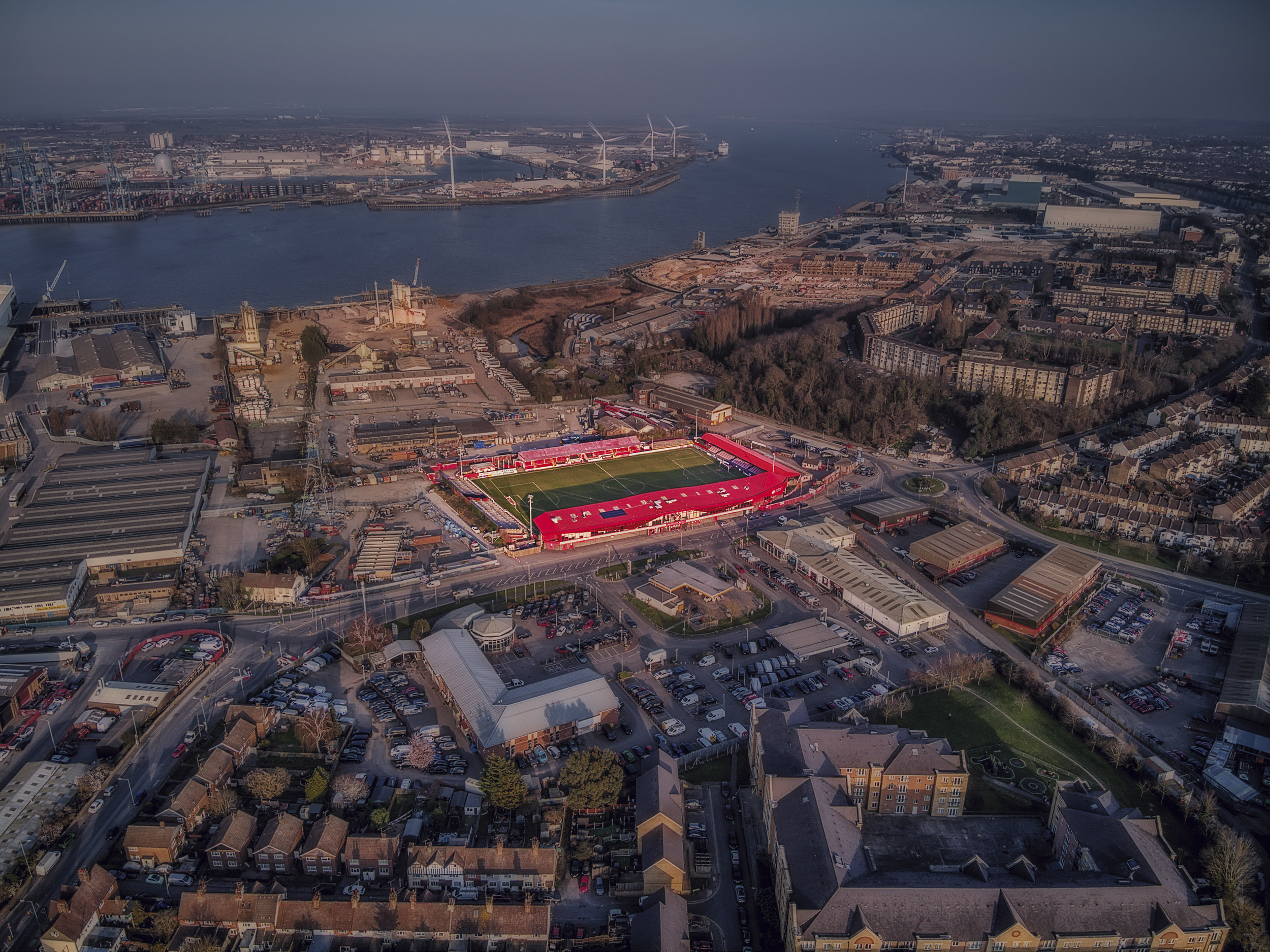 Aerial Photograph of Ebbsfleet United - Stonebridge Road
