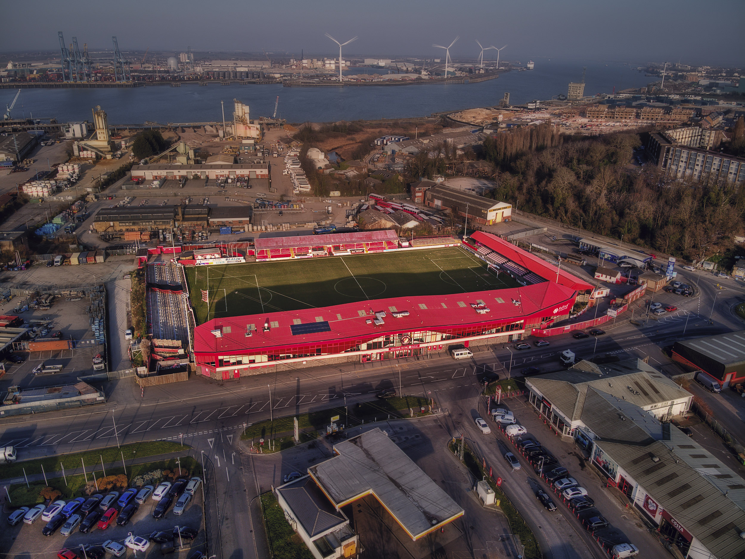 Aerial Photograph of Ebbsfleet United - Stonebridge Road