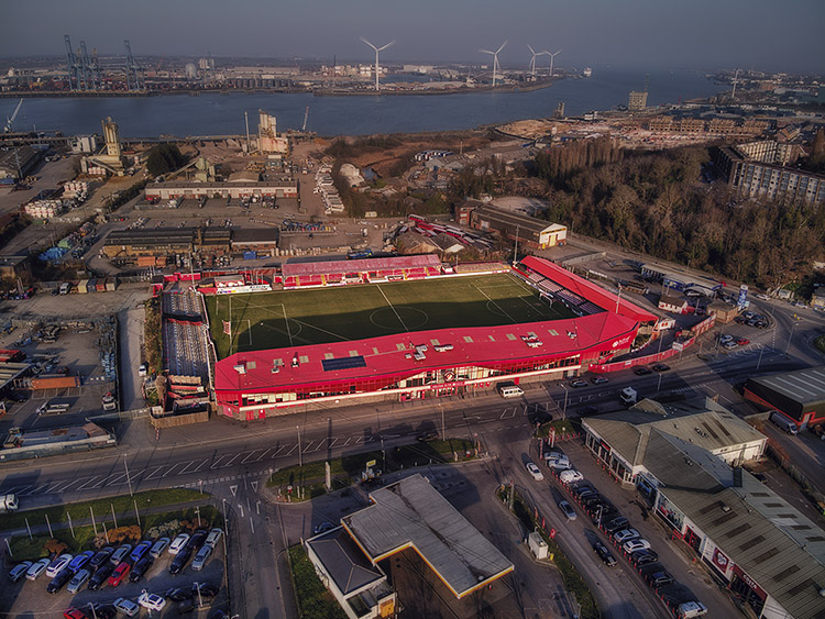 Aerial Photograph of Ebbsfleet United - Stonebridge Road