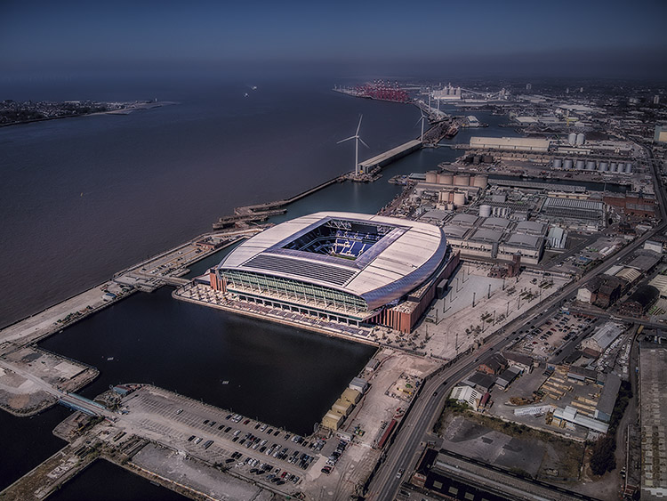 Aerial Photograph of Everton - Everton Stadium