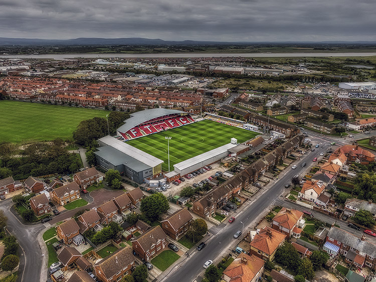 Aerial Photograph of Fleetwood Town - Highbury Stadium