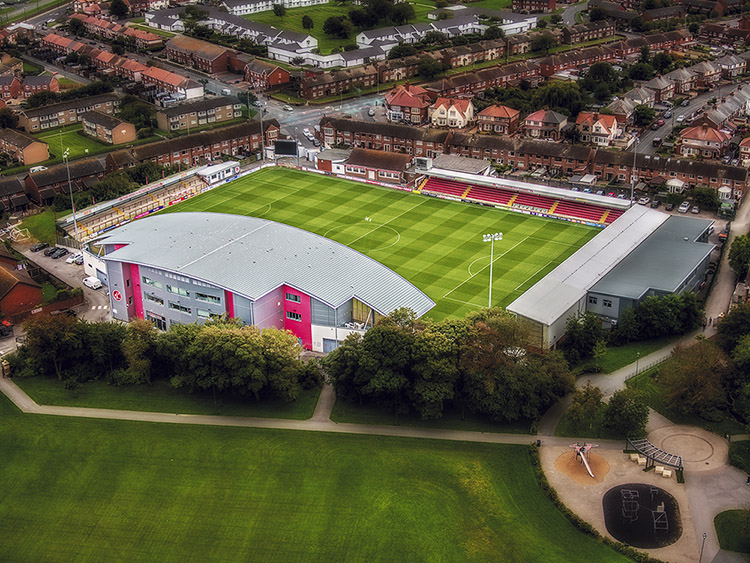 Aerial Photograph of Fleetwood Town - Highbury Stadium