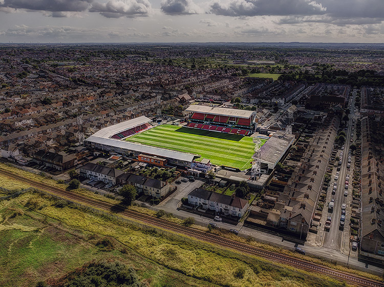 Aerial Photograph of Grimsby Town - Blundell Park