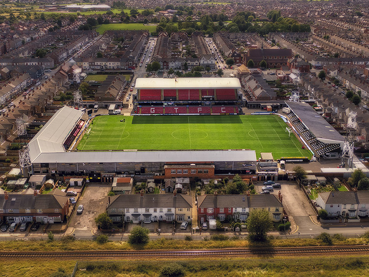 Aerial Photograph of Grimsby Town - Blundell Park
