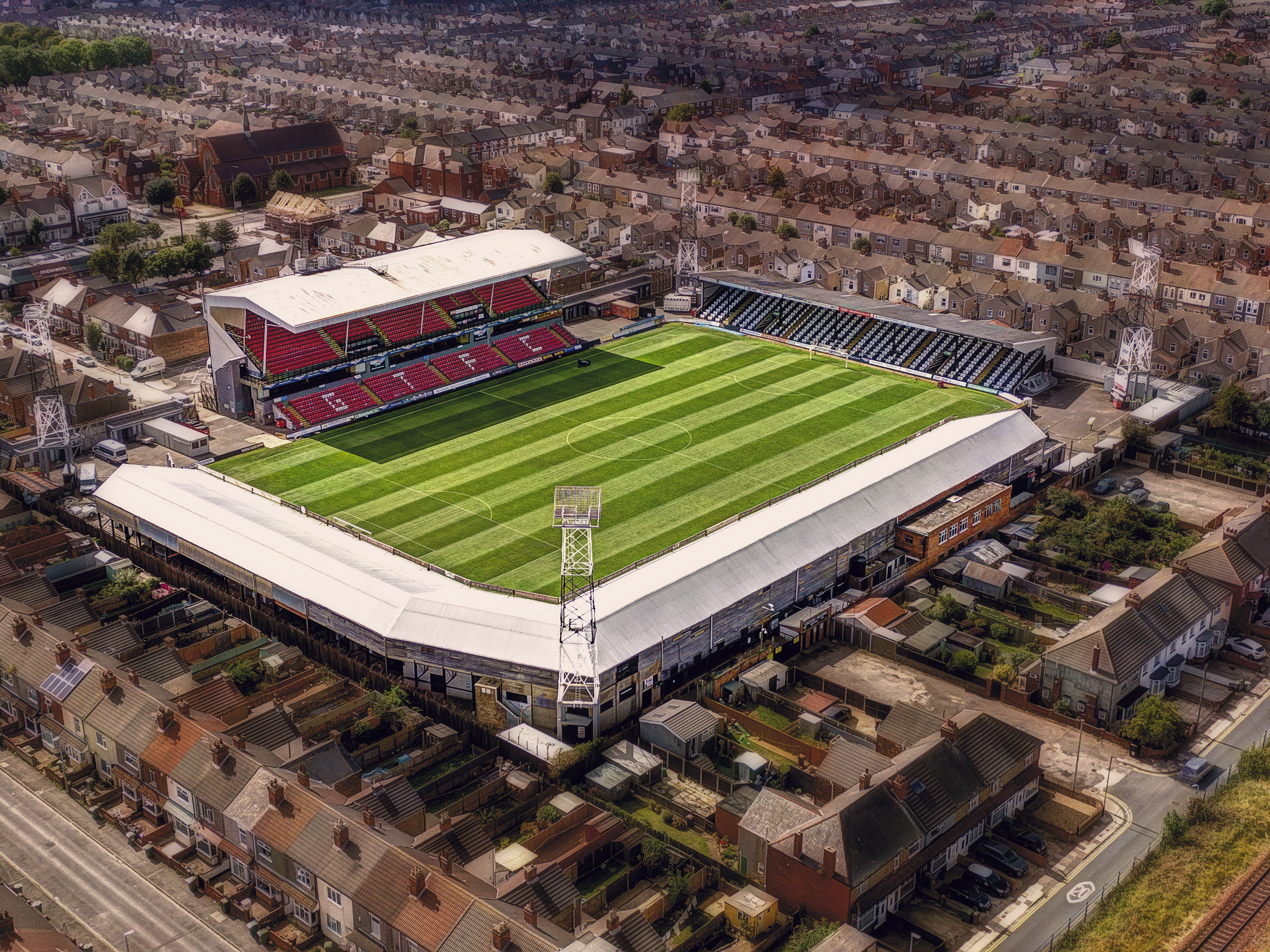 Aerial Photograph of Grimsby Town - Blundell Park