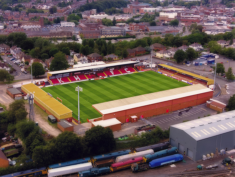 Aerial Photograph of Kidderminster Harriers - Aggborough Stadium