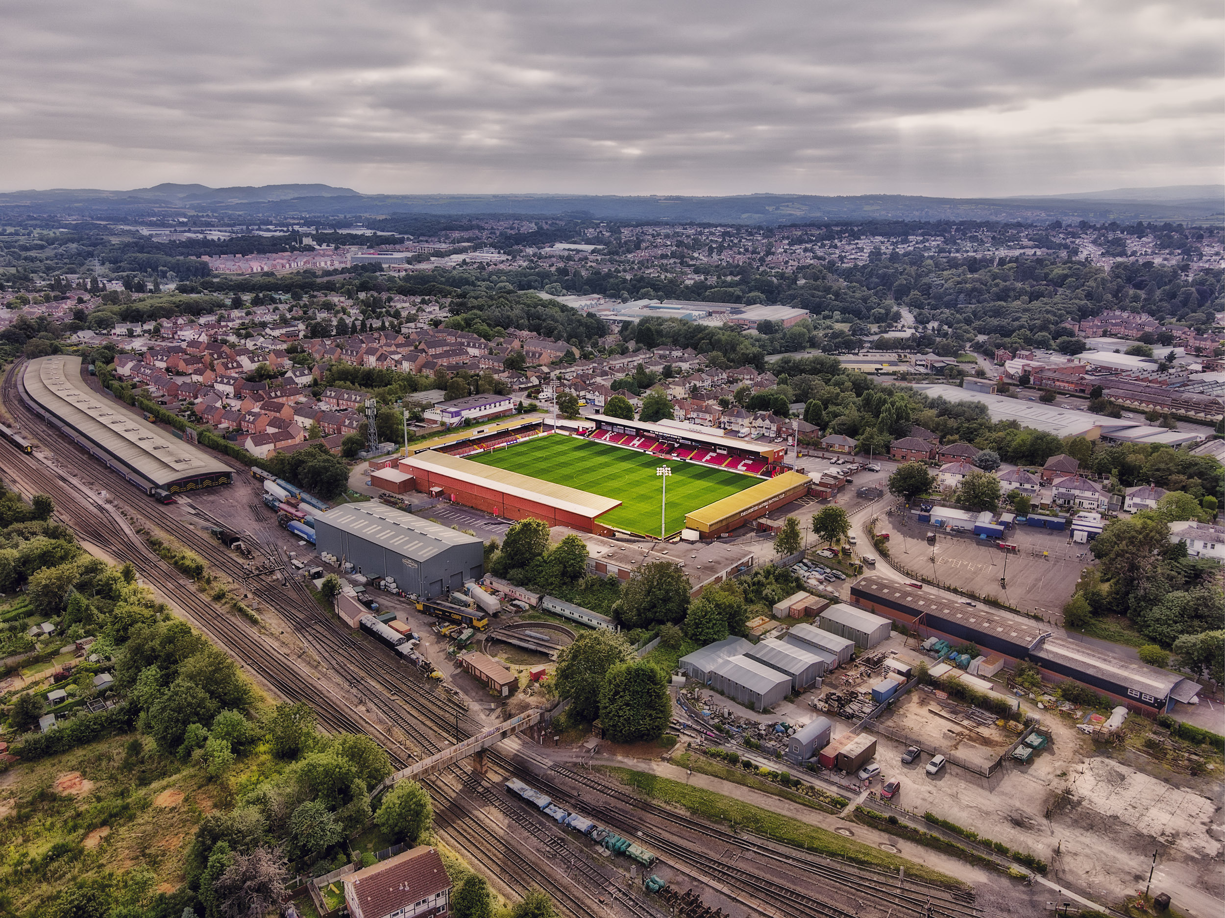 Aerial Photograph of Kidderminster Harriers - Aggborough Stadium