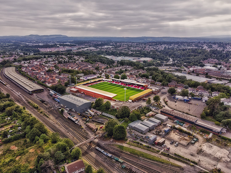 Aerial Photograph of Kidderminster Harriers - Aggborough Stadium