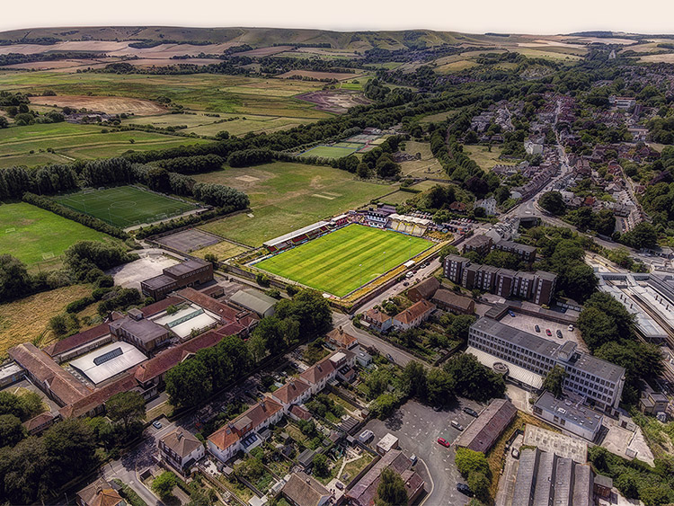 Aerial Photograph of Lewes FC - Dripping Pan