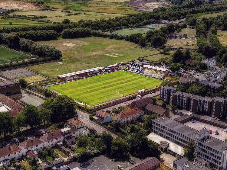 Aerial Photograph of Lewes FC - Dripping Pan