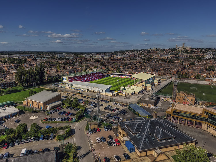 Aerial Photograph of Lincoln City - LNER Stadium