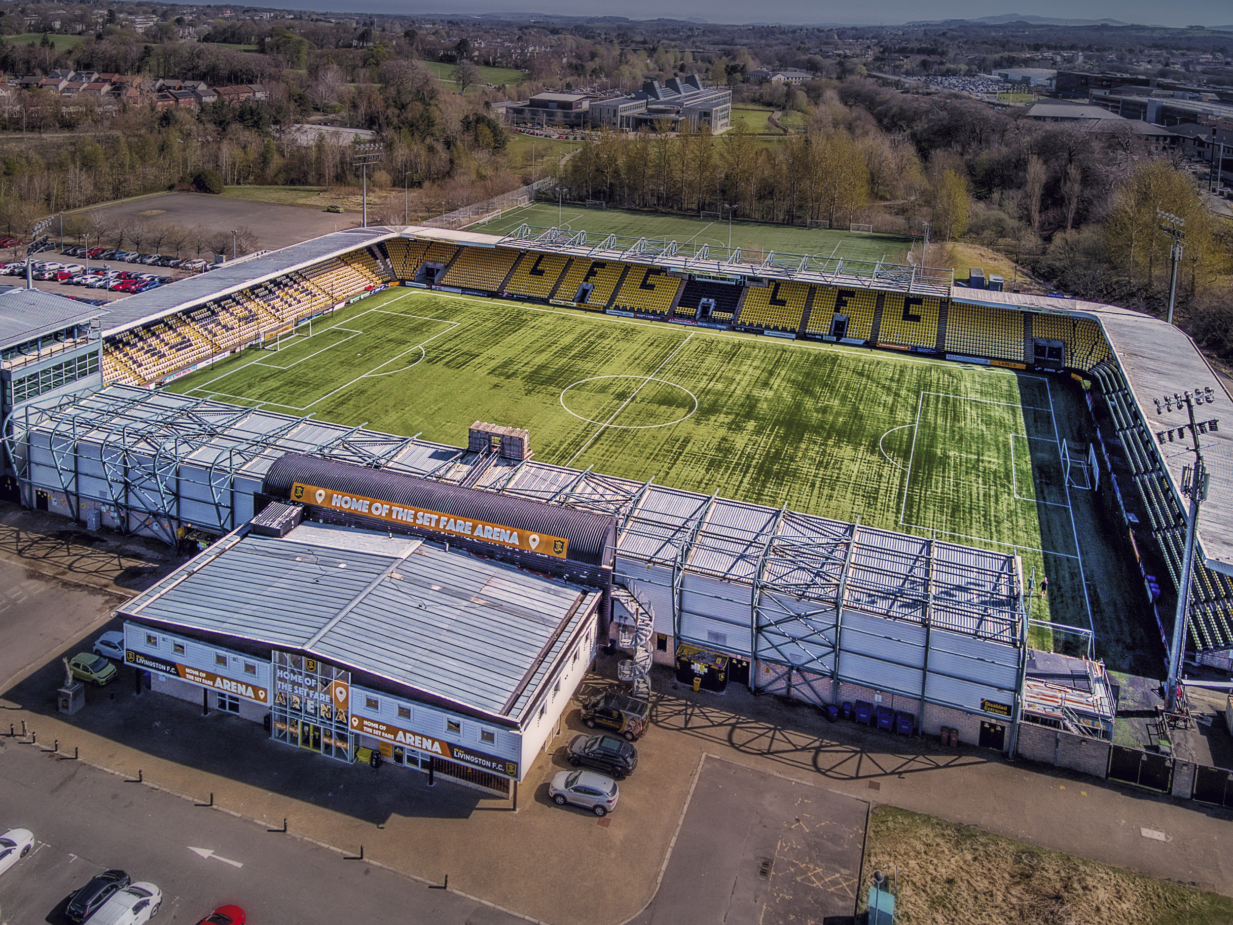 Aerial Photograph of Livingston - Almondvale Stadium