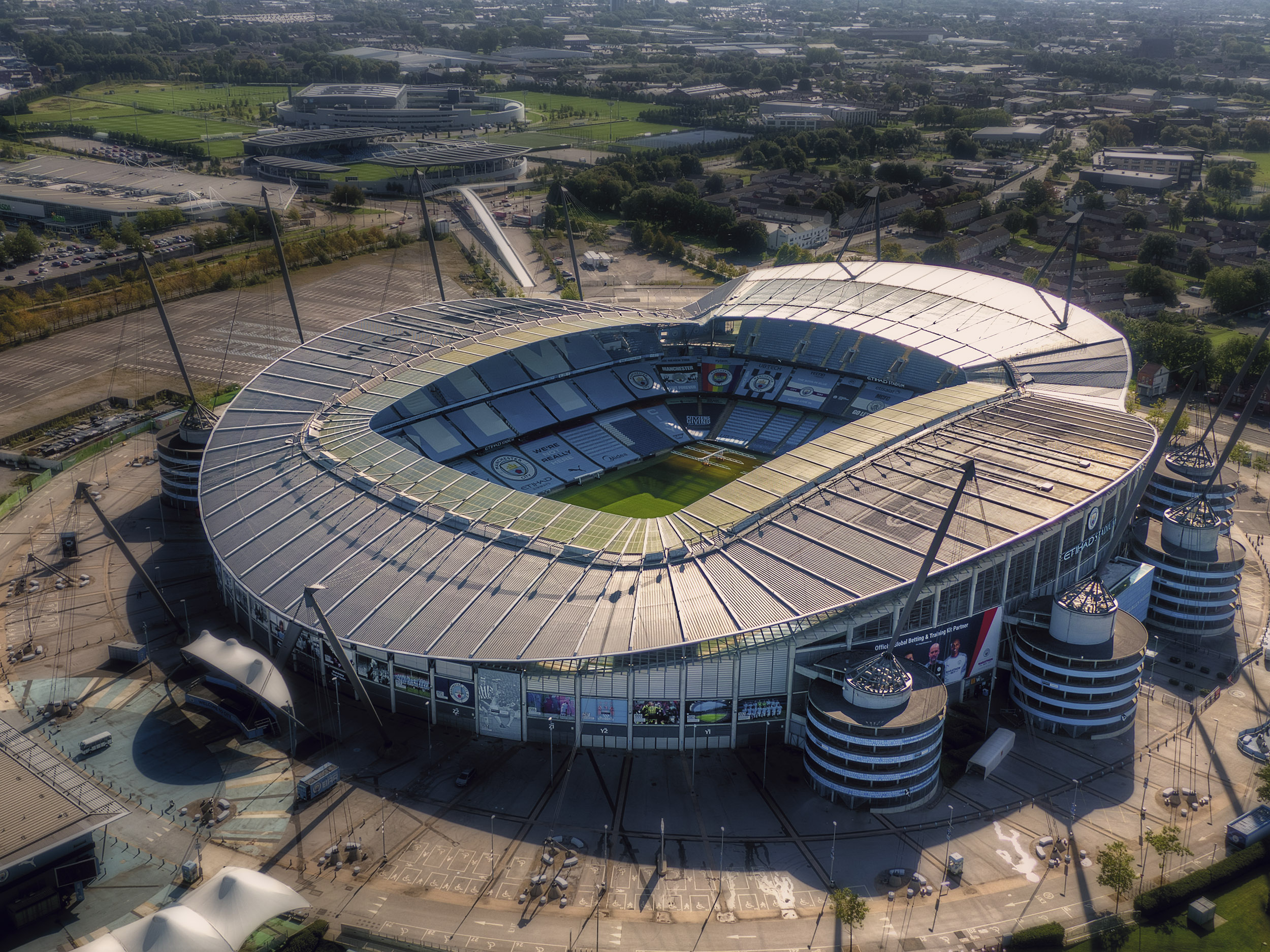 Aerial Photograph of Manchester City - Etihad Stadium