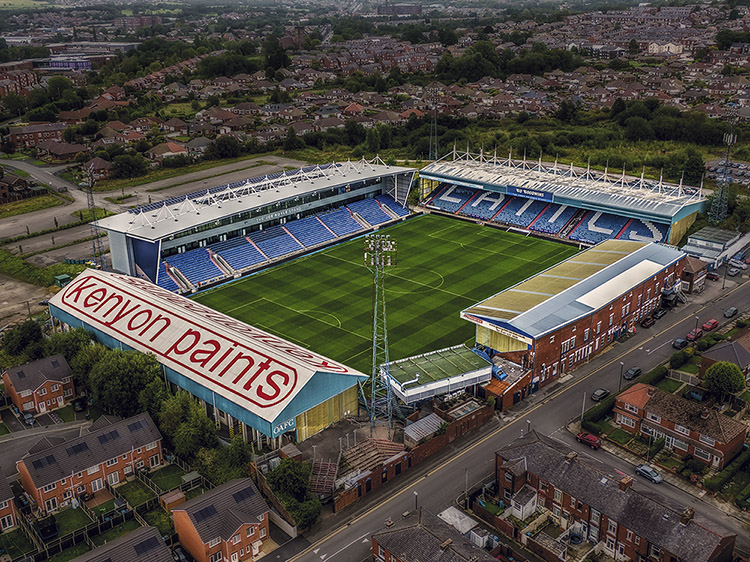 Aerial Photograph of Oldham Athletic - Boundary Park