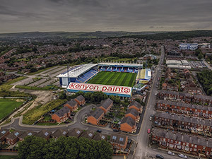 Aerial Photograph of Oldham Athletic - Boundary Park