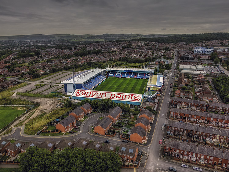 Aerial Photograph of Oldham Athletic - Boundary Park