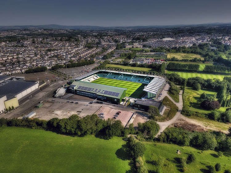 Aerial Photograph of Plymouth Argyle - Home Park