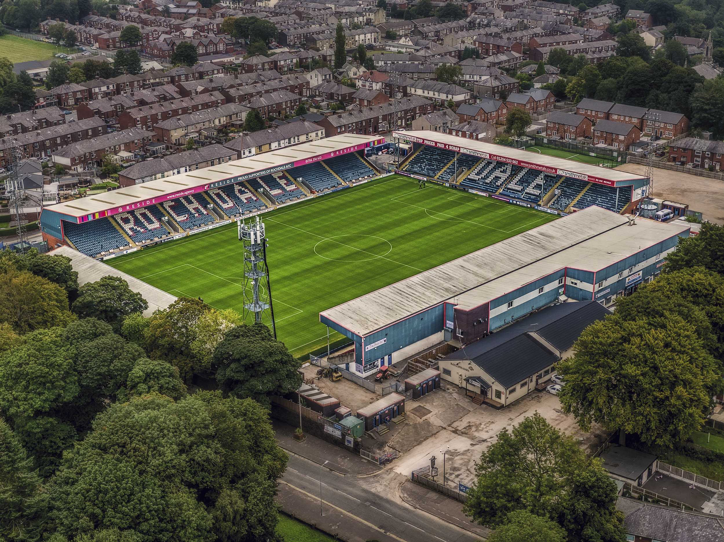 Aerial Photograph of Rochdale - Spotland Stadium
