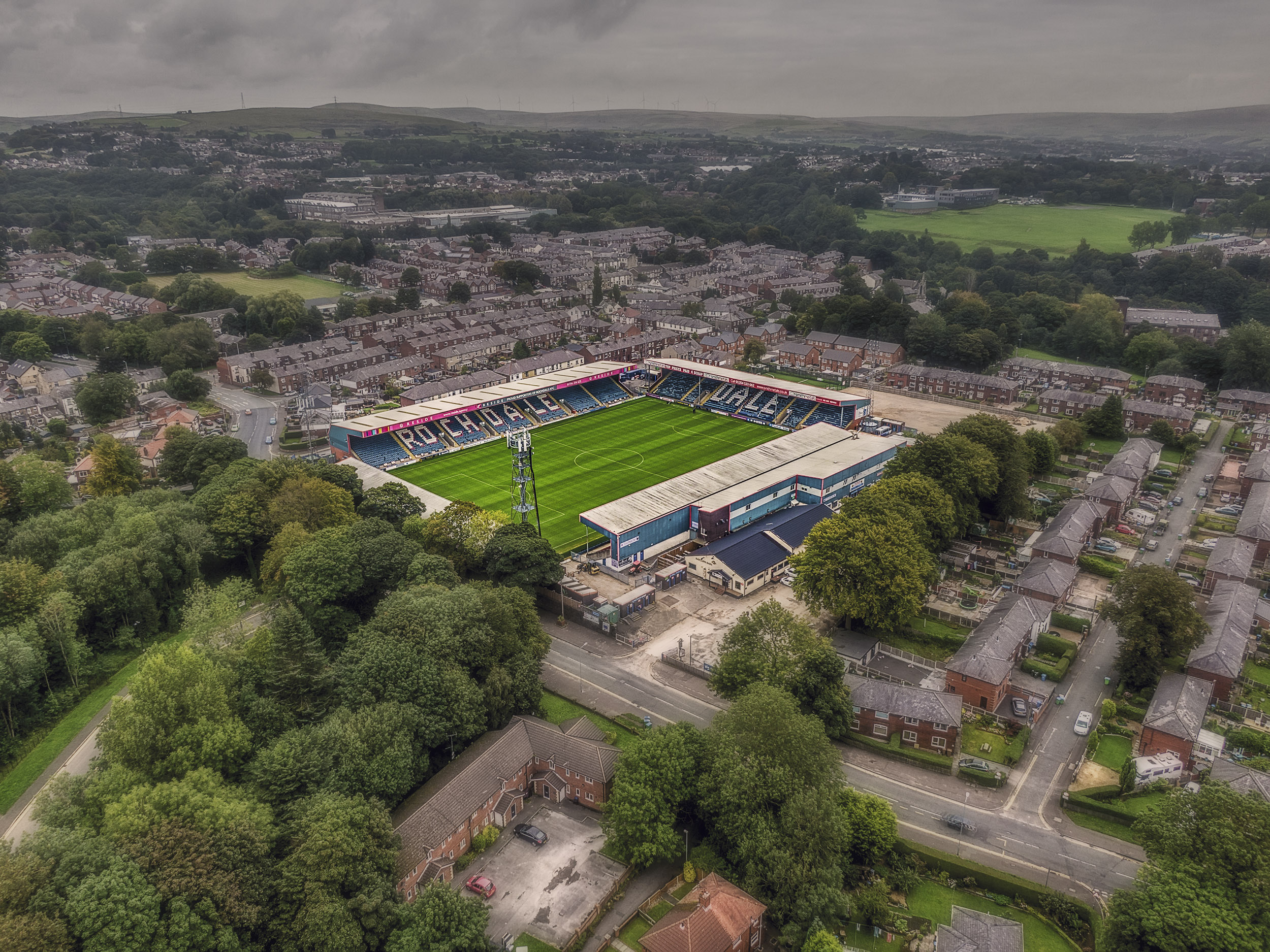 Aerial Photograph of Rochdale - Spotland Stadium