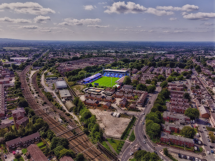 Aerial Photograph of Stockport County - Edgeley Park