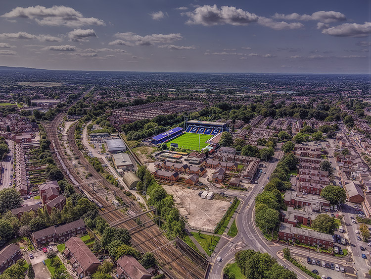 Aerial Photograph of Stockport County - Edgeley Park