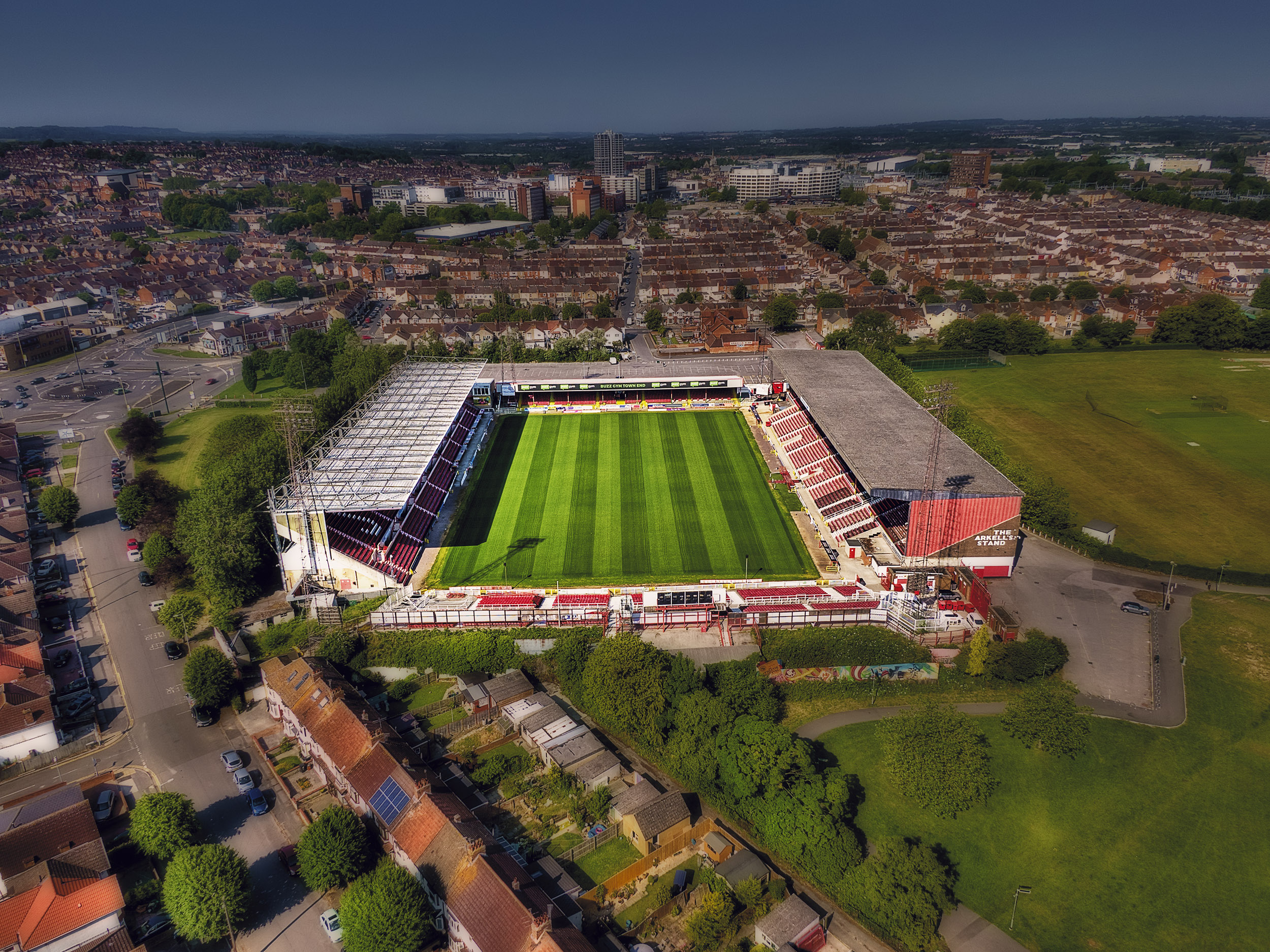 Aerial Photograph of Swindon Town - The County Ground