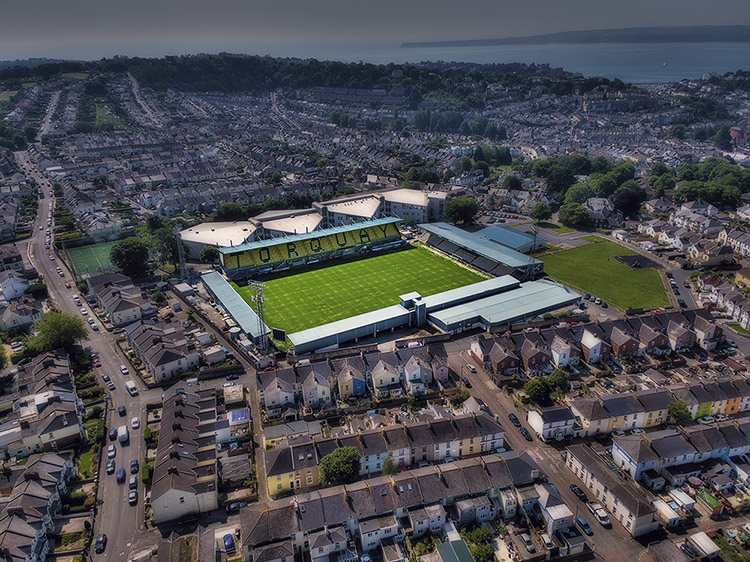 Aerial Photograph of Torquay United - Plainmoor