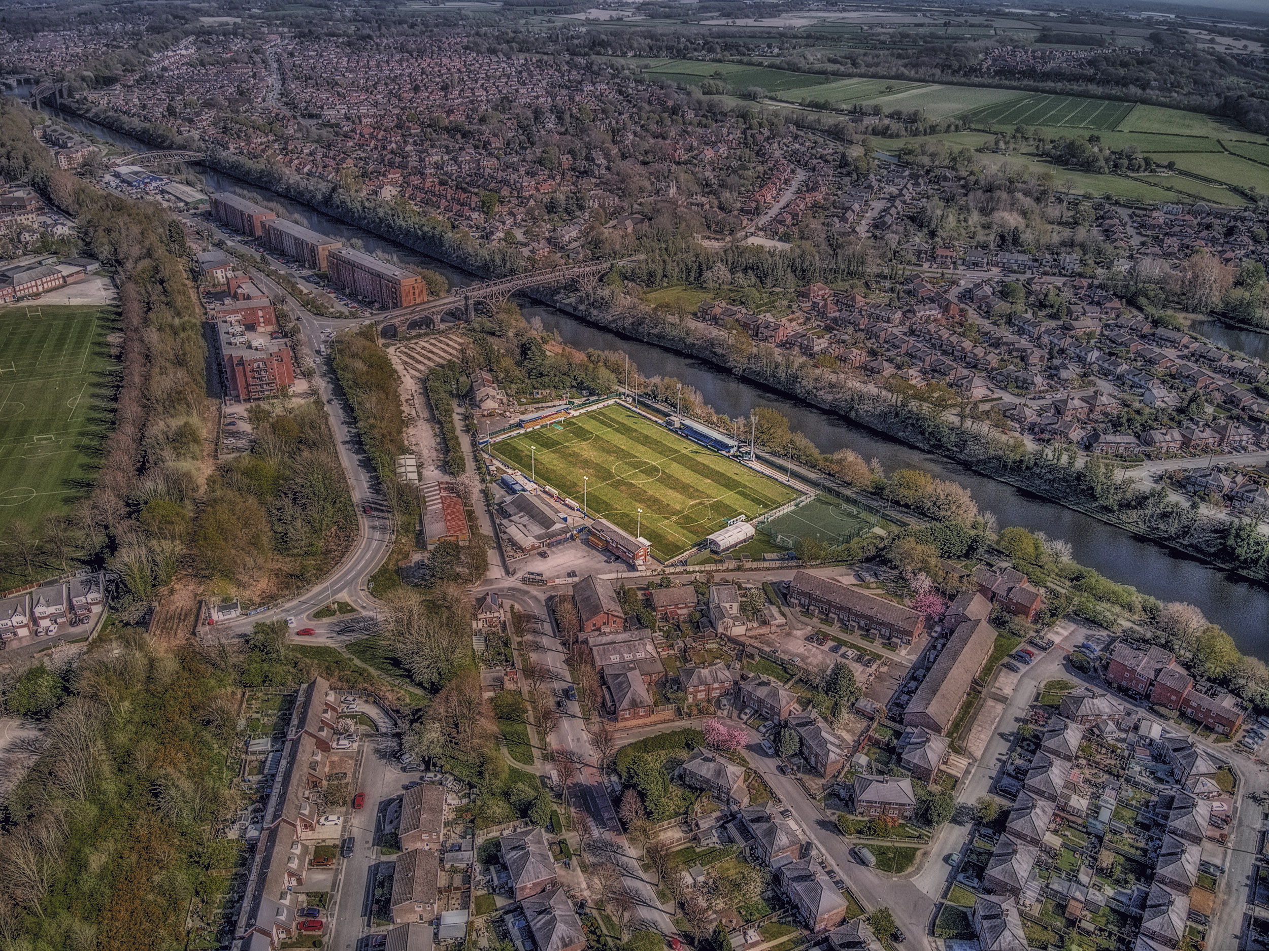 Aerial Photograph of Warrington Town - Cantilever Park