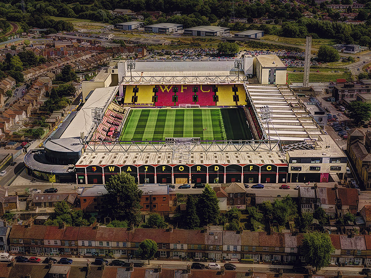 Aerial Photograph of Watford - Vicarage Road