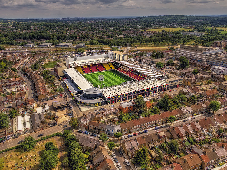 Aerial Photograph of Watford - Vicarage Road
