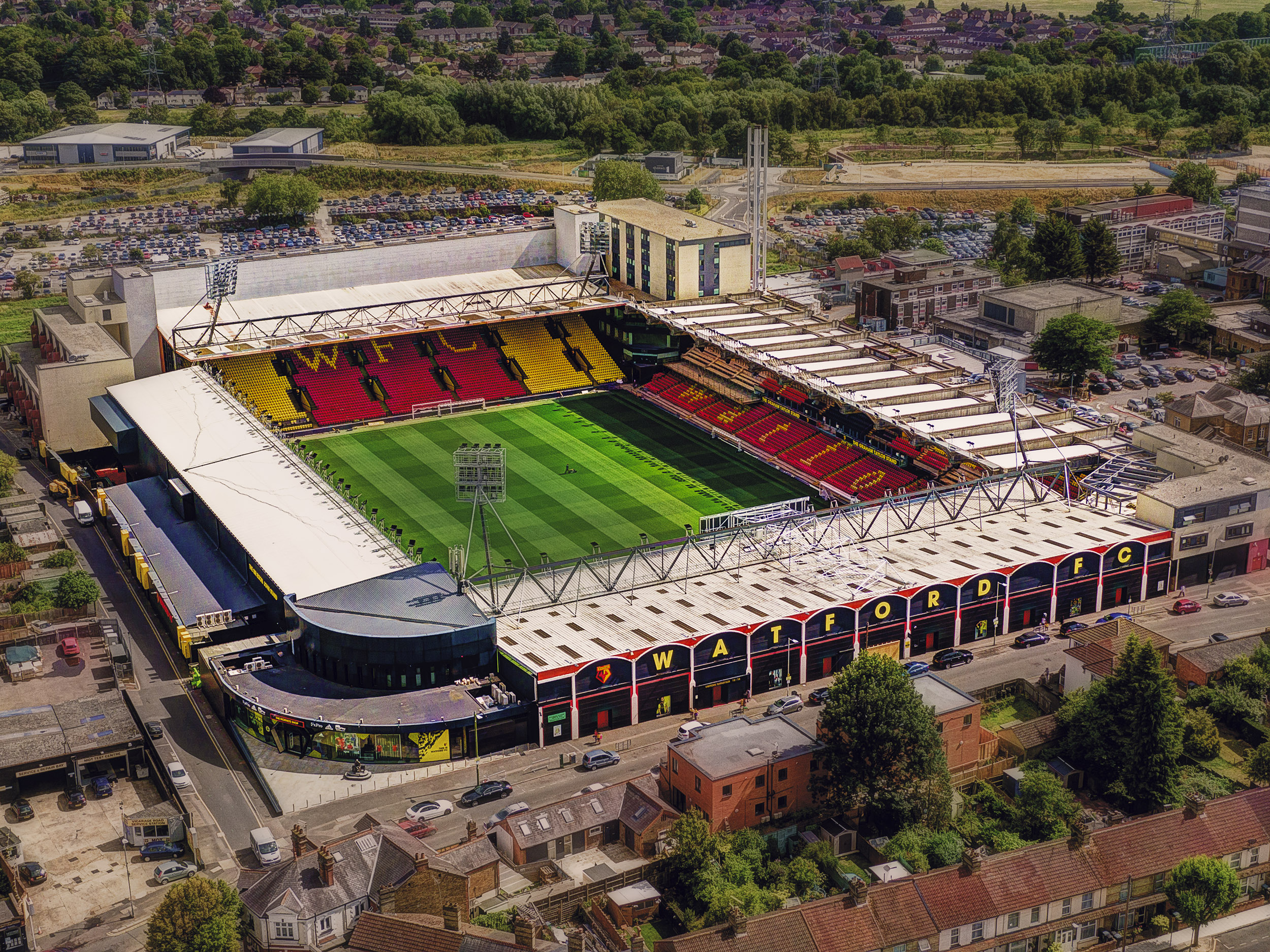 Aerial Photograph of Watford - Vicarage Road
