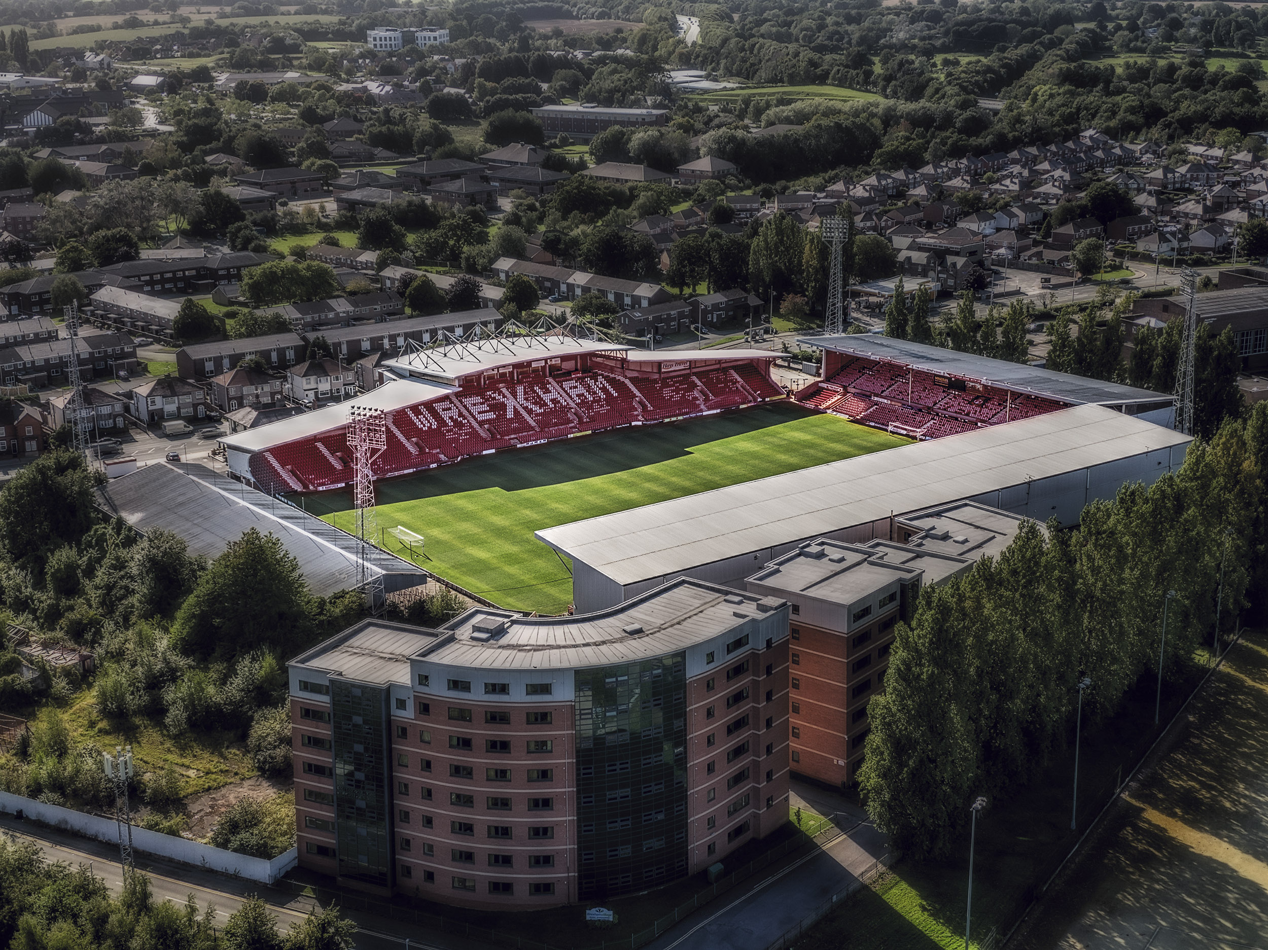 Aerial Photograph of Wrexham - Racecourse Ground